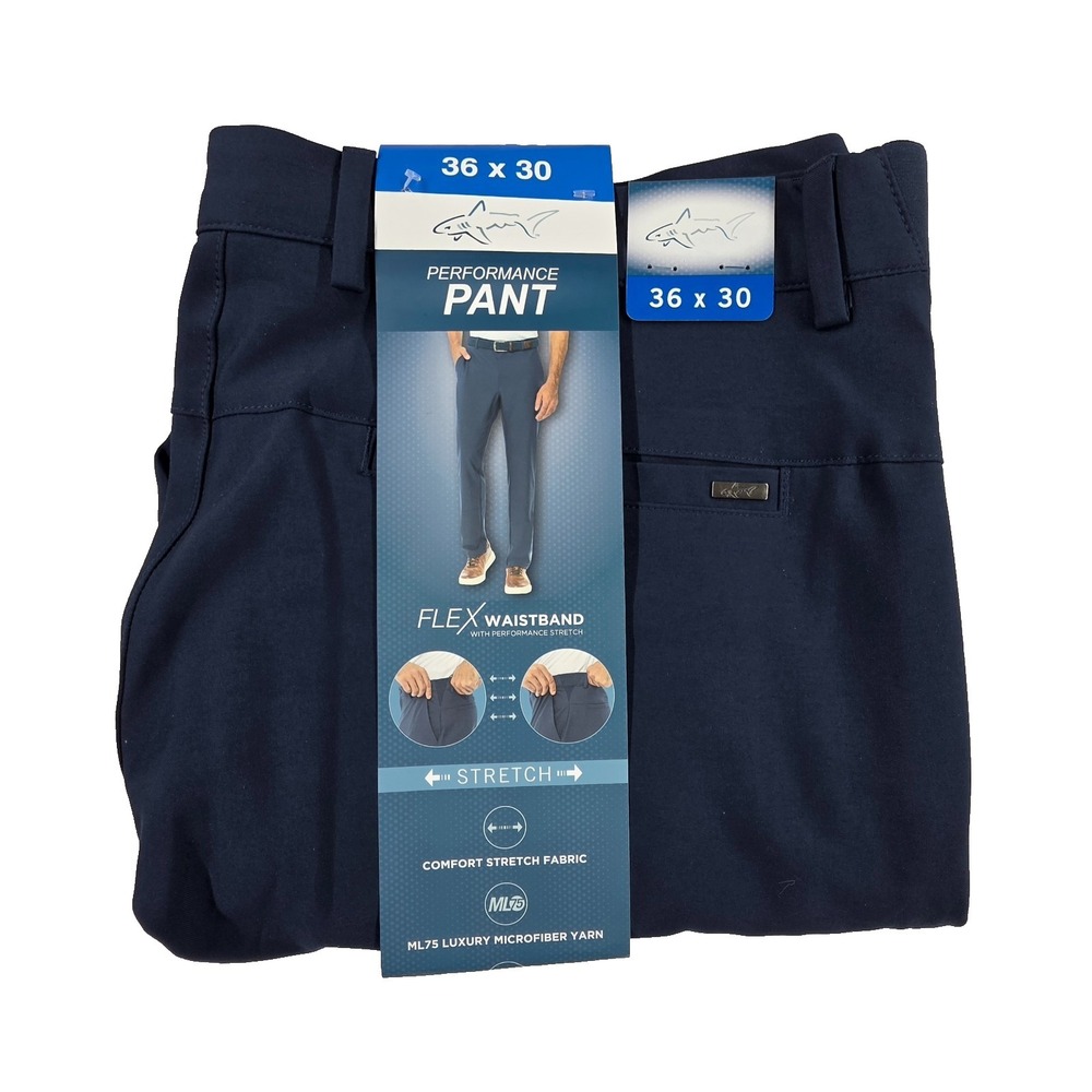Greg Norman ML75 Men's Luxe Performance Chino Pants 36x30Flex Waistband Blue